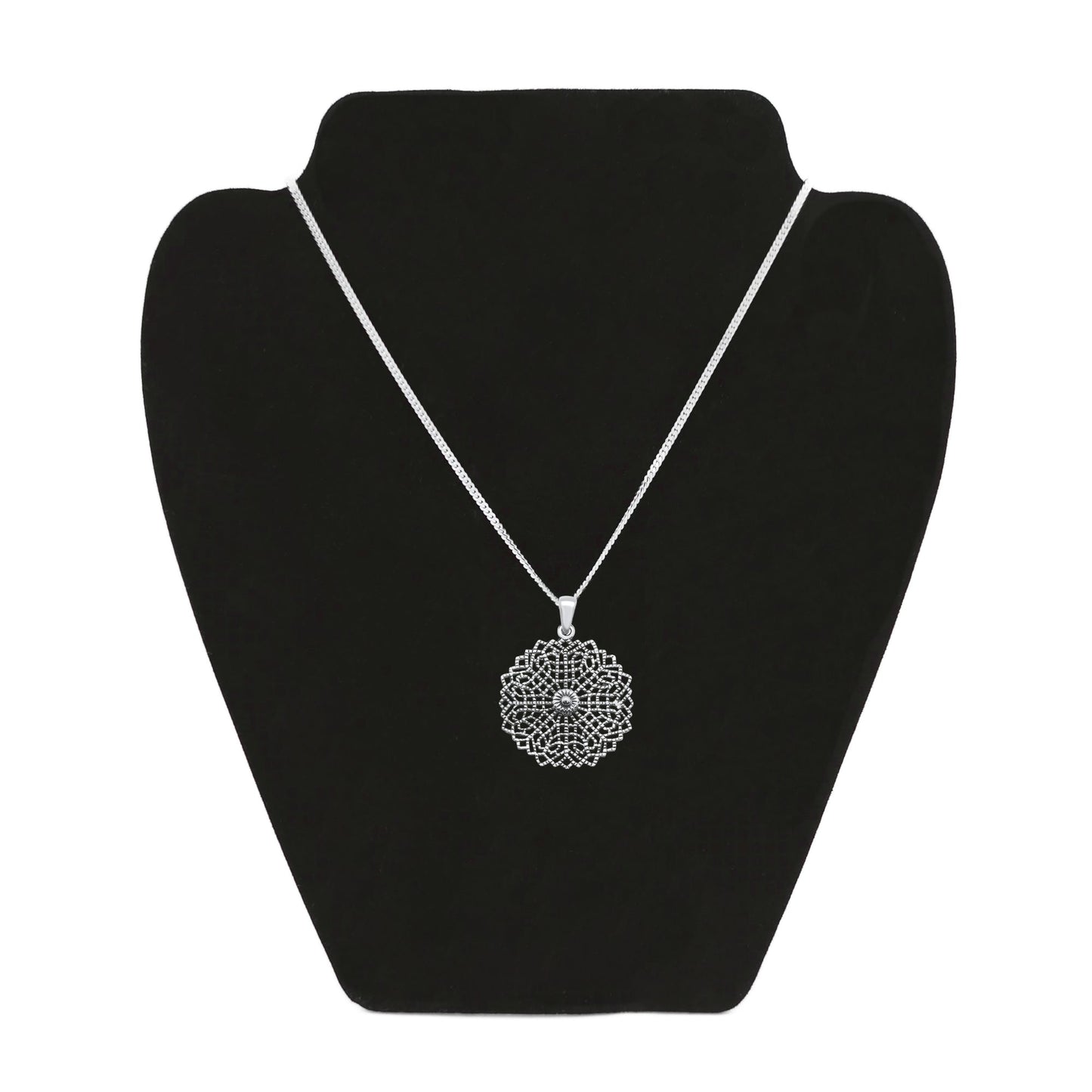 Fashion Women's 925 Sterling Silver Plain Modern Flower Design Pendant