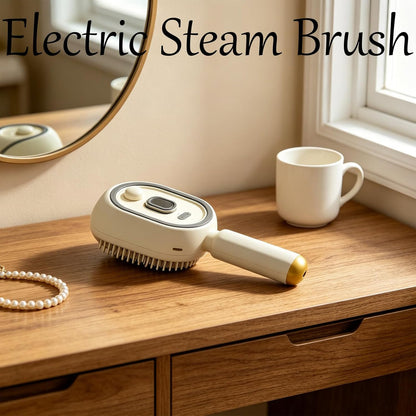 2026 New Electric Steam Brush, Electric Steam Brushs for Hair, Rechargeable Steam Hair Straightener with Water Spray, Detangling Steam Brush for Reduce Frizz, Nourishes Hairs (Pink)