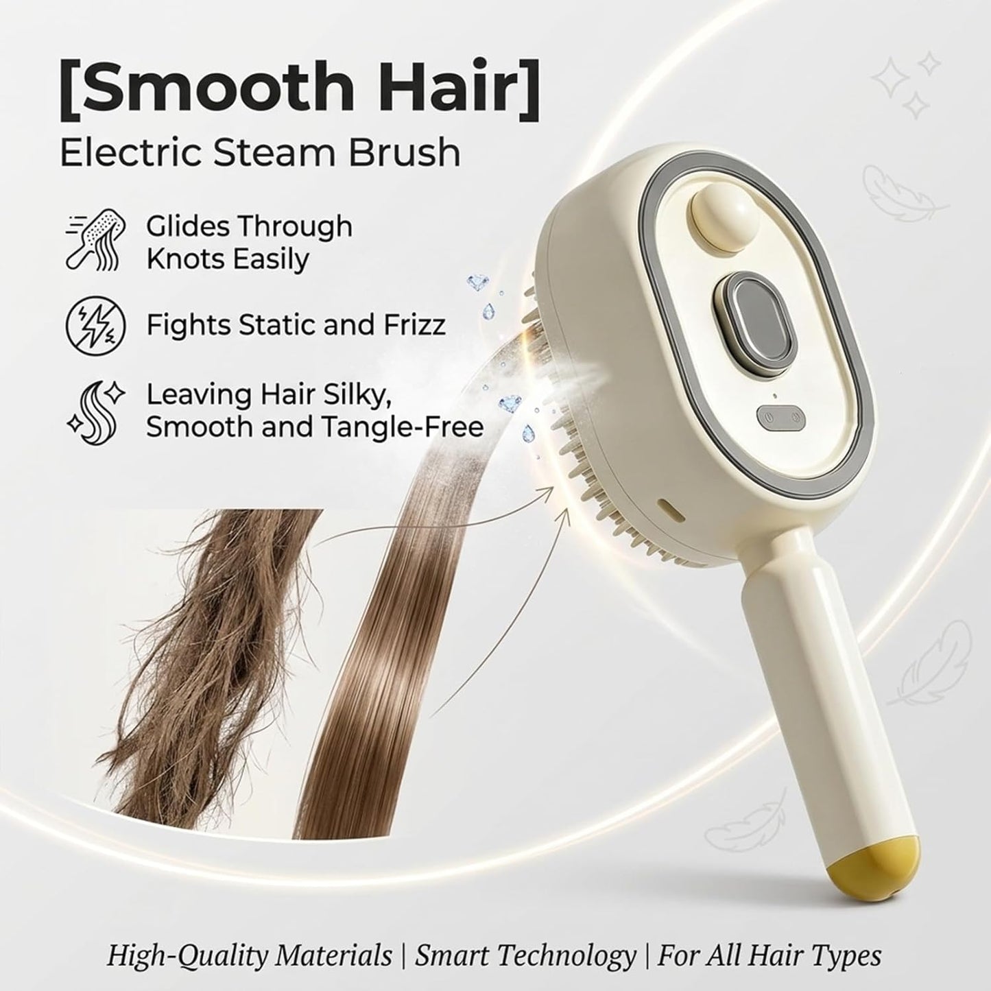 2026 New Electric Steam Brush, Electric Steam Brushs for Hair, Rechargeable Steam Hair Straightener with Water Spray, Detangling Steam Brush for Reduce Frizz, Nourishes Hairs (Purple)