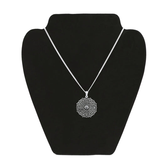 Fashion Women's 925 Sterling Silver Plain Modern Flower Design Pendant