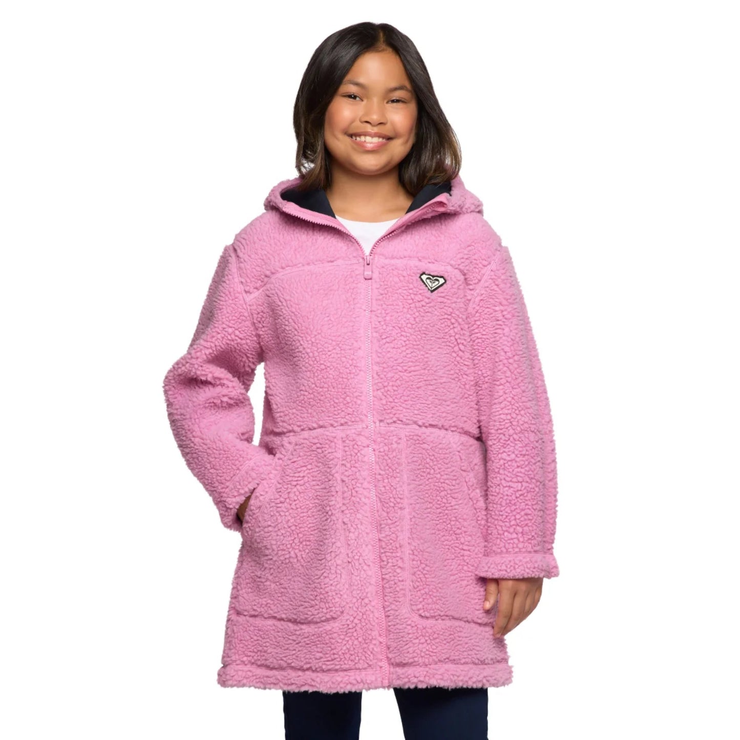 Roxy Youth Girls Zip Front Plush Hooded Jacket