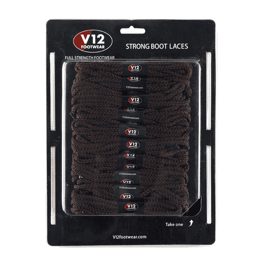 V12 Footwear Extra Tough Brown/Black 140Cm Lace Card (10Pk)