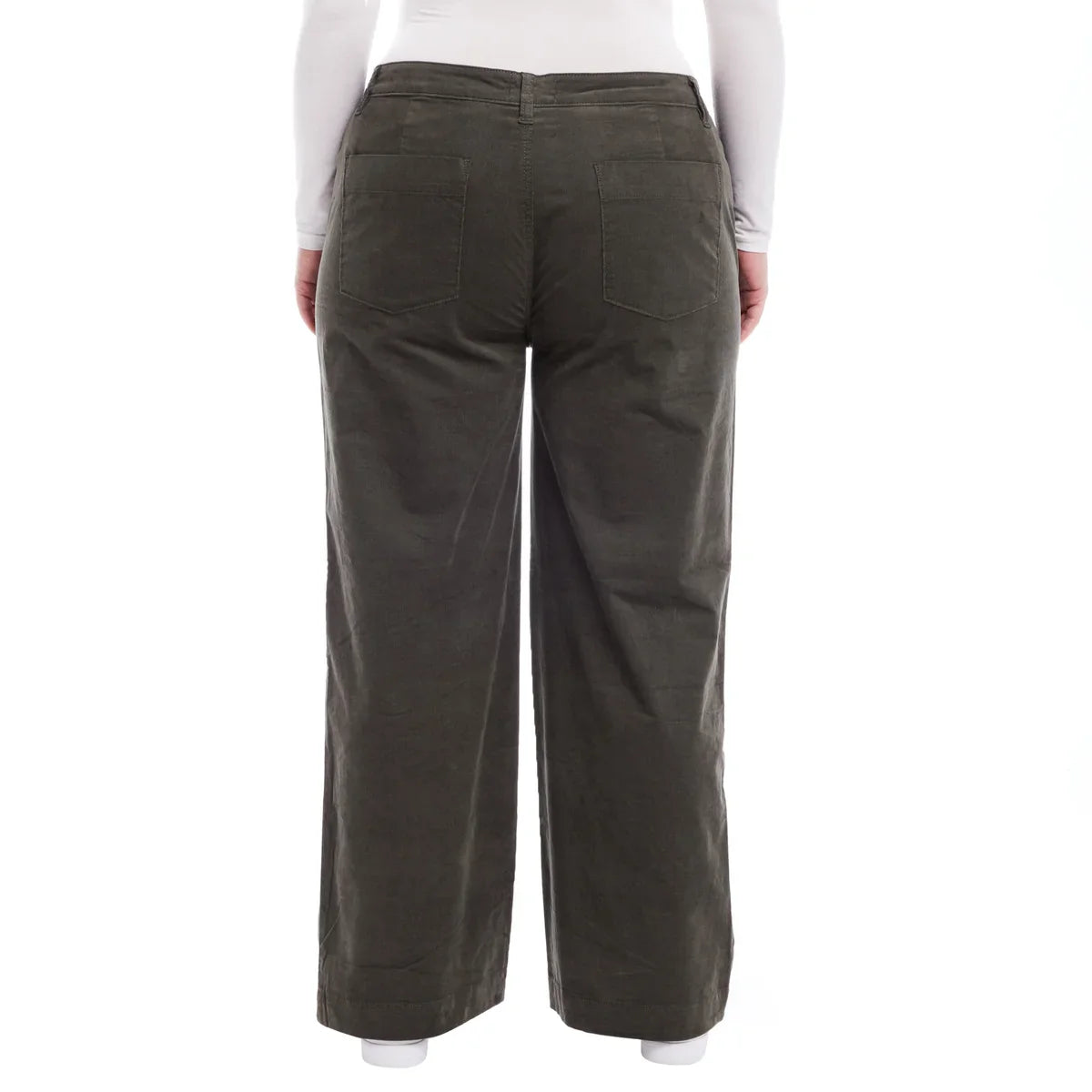 Weatherproof Vintage Women's Lightweight Stretch Corduroy Wide Leg Pants