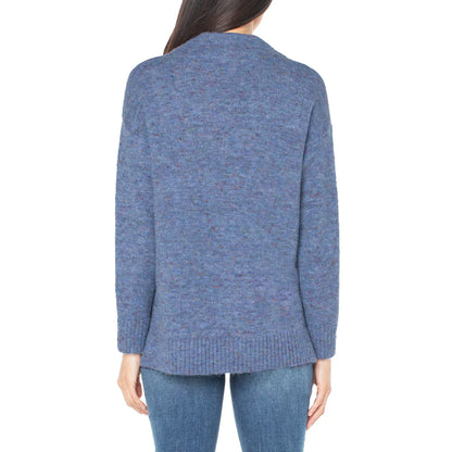Well Worn Women's Mock Neck Cozy Wool Blend Nep Yarn Sweater